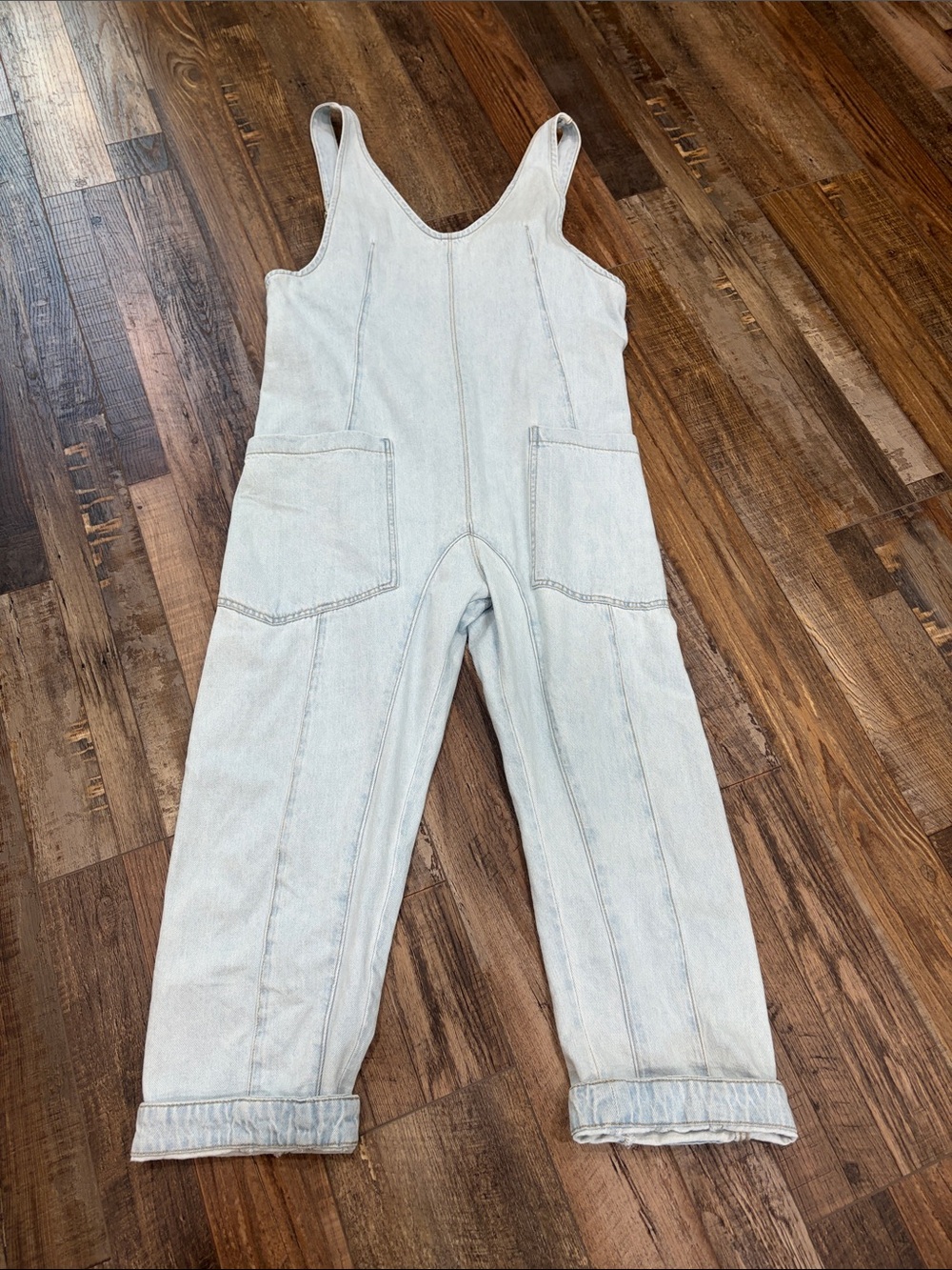 We The Free Light Blue Denim Overalls